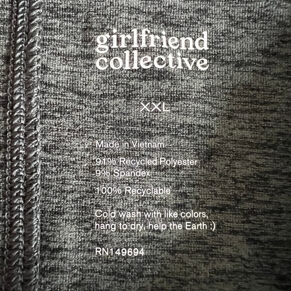Girlfriend Collective Womens Athletic Crop Top Long Sleeve Pullover Green XXL - Picture 6 of 6